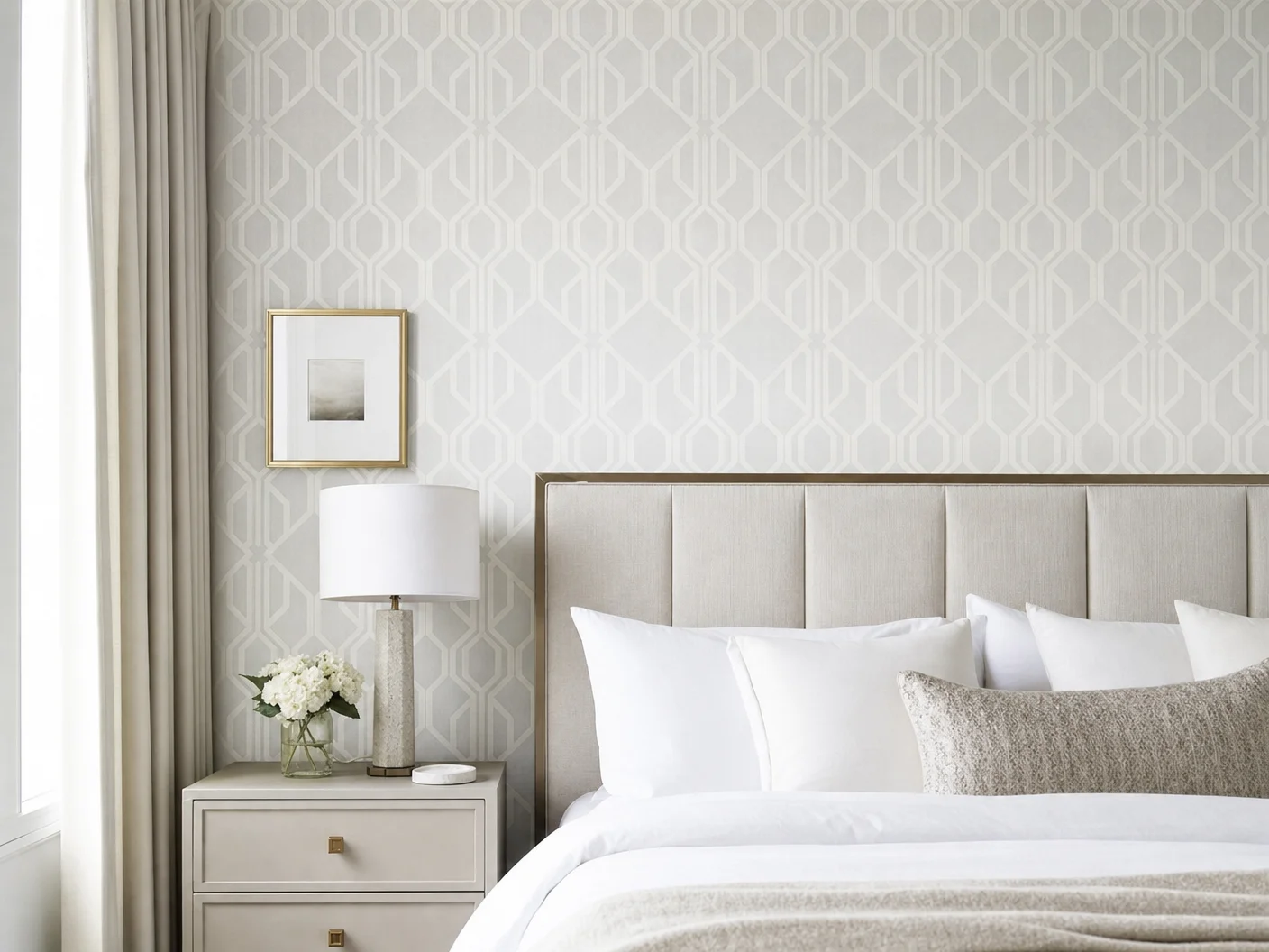 Room after wallpaper installation